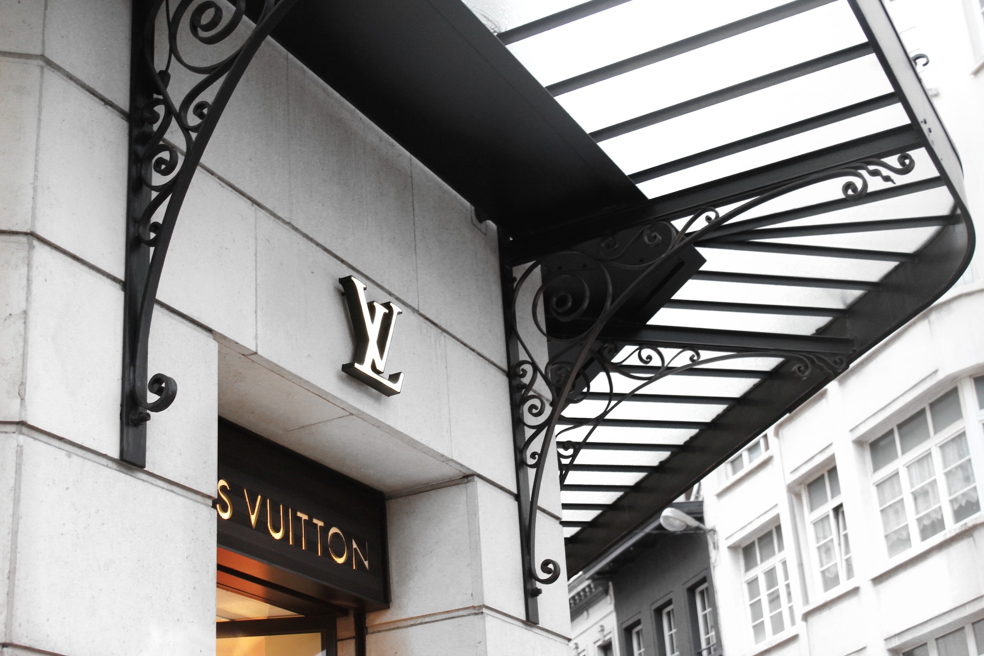 Printable Photo Louis Vuitton Store in Paris Black and White 